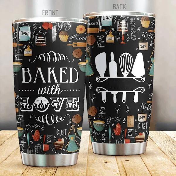 Baking Chef Baked With Love Stainless Steel Skinny Tumbler Bulk, Double  Wall Vacuum Slim Water Tumbler Cup With Lid, Reusable Metal Travel Coffee  Mug – Love Mine Gifts