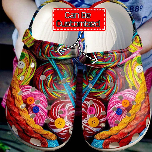 Knitting Knitting Colorful Yarn Shoes Personalized Clogs