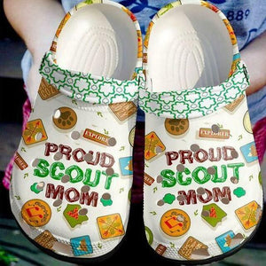 Proud Scout Mom Musics Gift For Lover Rubber Shoes Comfy Footwear Personalized Clogs
