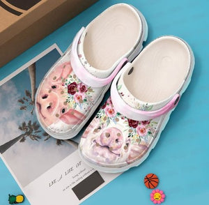 Pig Floral Sku 1834 Custom Sneakers Name Shoes Personalized Clogs