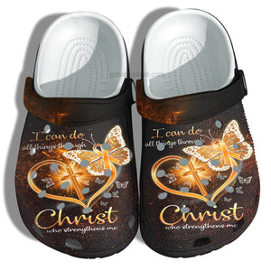 Butterfly Faith Jesus Christ Shoes Gift Grandaughter- Butterfly Heart Cross Believe Shoes Gift Niece- Cr-Ne0524 - Gigo Smart Personalized Clogs