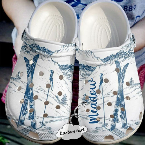Skiing Winter Go 102 Gift For Lover Rubber Comfy Footwear Personalized Clogs
