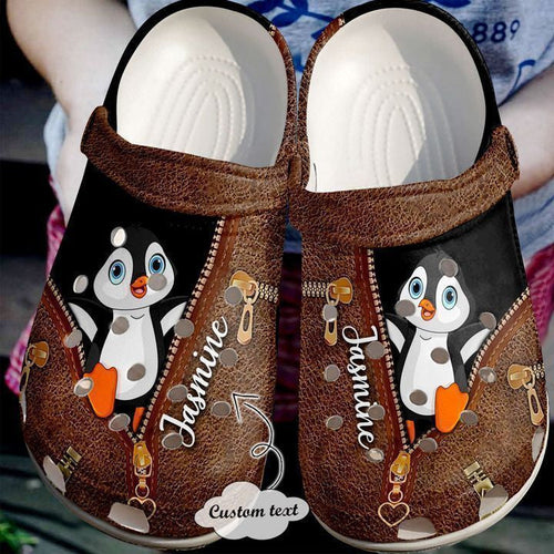 Penguin Zipper Classic Shoes Personalized Clogs