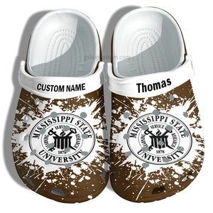Mississippi State University Graduation Gifts Shoes Customize- Admission Gift Shoes For Men Women - Cr-Csu0120 - Gigo Smart Personalized Clogs