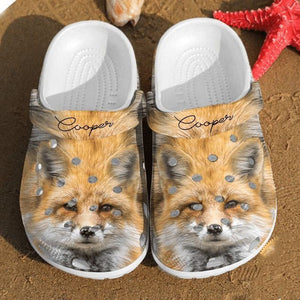 Fox Custom Name , Fox Custom Name Rubber , Comfy Footwear Personalized Clogs