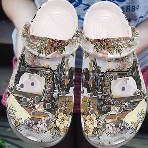  Sewing, Fashion Style Print 3D Vintage Sewing Machine For Women, Men, Kid Personalized Clogs