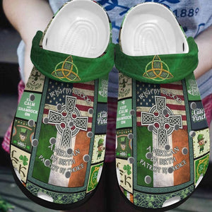St Patricks Day Irish Shamrock Irish By Blood American By Birth Shoes Personalized Clogs
