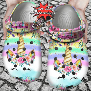 Colorful Gilter Unicorn Shoes Personalized Clogs