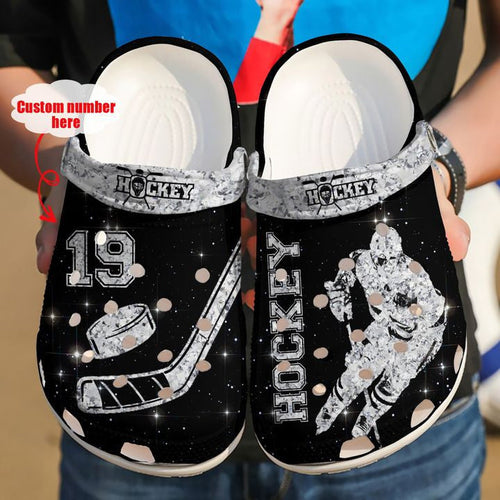 Hockey Player Custom Name Number Shoes Personalized Clogs