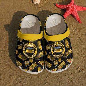 Student Delivery Specialist Bus Driver Black Yellow Shoes Personalized Clogs