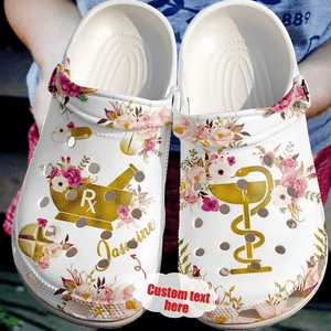 Pharmacist Floral Classic Shoes Personalized Clogs
