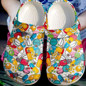 Pharmacist Colorful Capsules Sku 1792 Shoes Personalized Clogs