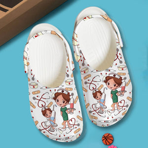 Clog Nurse Personalized Clog, Custom Name, Text, Color, Number Fashion Style For Women, Men, Kid, Print 3D Nurse Sisters - Love Mine Gifts