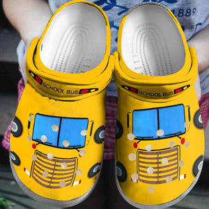 School Bus Driver Personalized Clog, Custom Name, Text, Color, Number Fashion Style For Women, Men, Kid, Print 3D Bus Driver