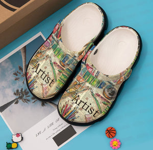 Painting Personalized Clog, Custom Name, Text, Color, Number Fashion Style For Women, Men, Kid, Print 3D Vinatge Artist