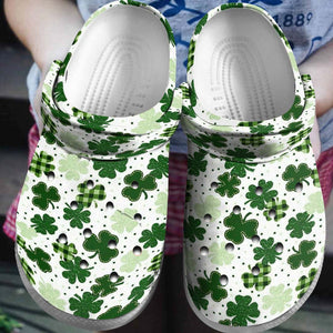 Clog Irish Personalized Clog, Custom Name, Text, Color, Number Fashion Style For Women, Men, Kid, Print 3D Shamrock Quilting - Love Mine Gifts