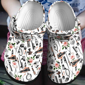 Hairstylist Pattern Personalized Clog, Custom Name, Text, Color, Number Fashion Style For Women, Men, Kid, Print 3D