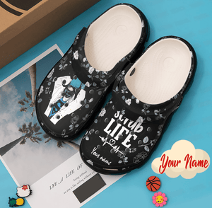 Nurse Personalized Clog, Custom Name, Text, Color, Number Fashion Style For Women, Men, Kid, Print 3D Scrub Life
