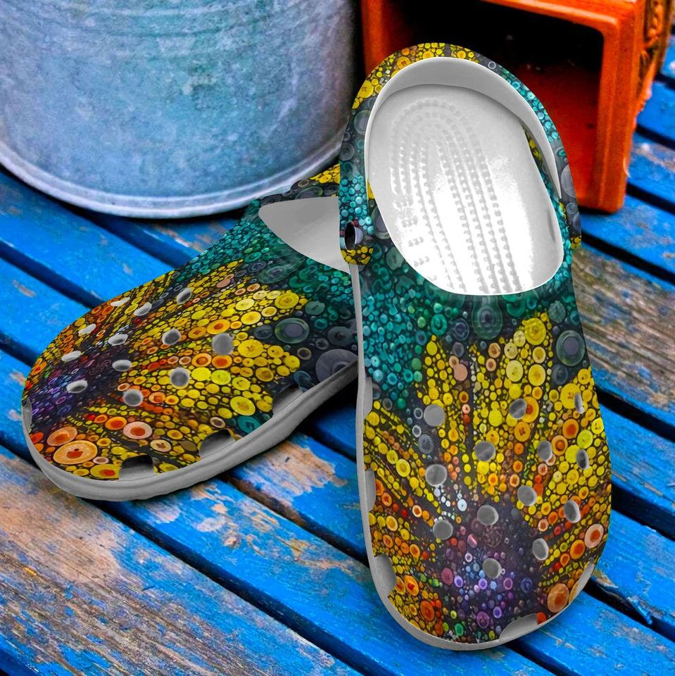 Hippie Personalized Clog, Custom Name, Text, Color, Number Fashion Style For Women, Men, Kid, Print 3D Sunflower Art
