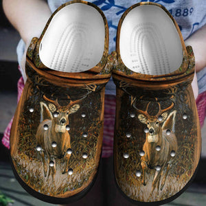 Hunting Personalized Clog, Custom Name, Text, Color, Number Fashion Style For Women, Men, Kid, Print 3D Whitetail Deer