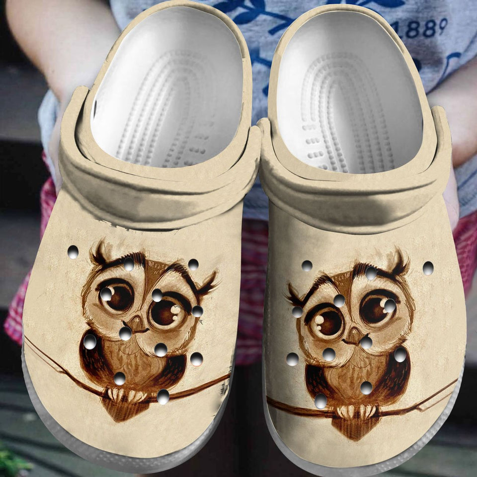 Owl Personalized Clog, Custom Name, Text, Color, Number Fashion Style For Women, Men, Kid, Print 3D Lovely Owl