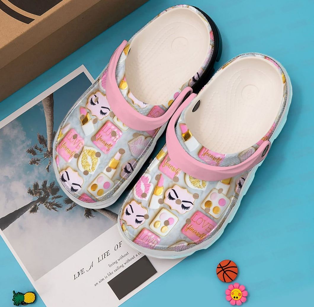 Clog Makeup Artist Personalized Clog, Custom Name, Text, Color, Number Fashion Style For Women, Men, Kid, Print 3D Love Yourself - Love Mine Gifts