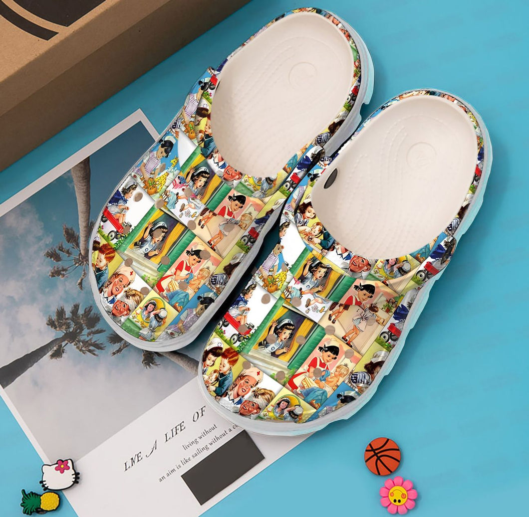 Clog Nurse Personalized Clog, Custom Name, Text, Color, Number Fashion Style For Women, Men, Kid, Print 3D Nurse Nancy - Love Mine Gifts