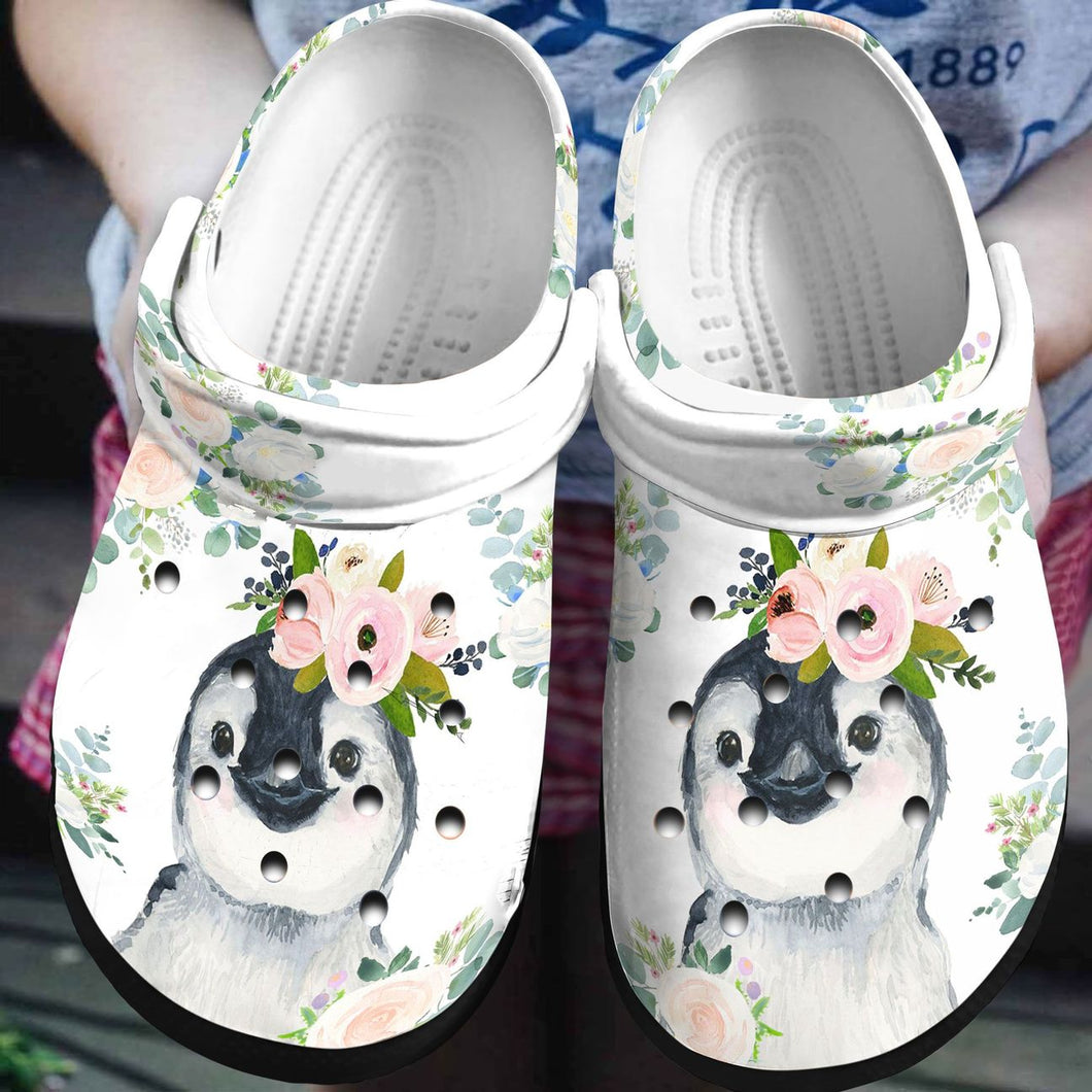 Penguin Personalized Clog, Custom Name, Text, Color, Number Fashion Style For Women, Men, Kid, Print 3D Little Penguin