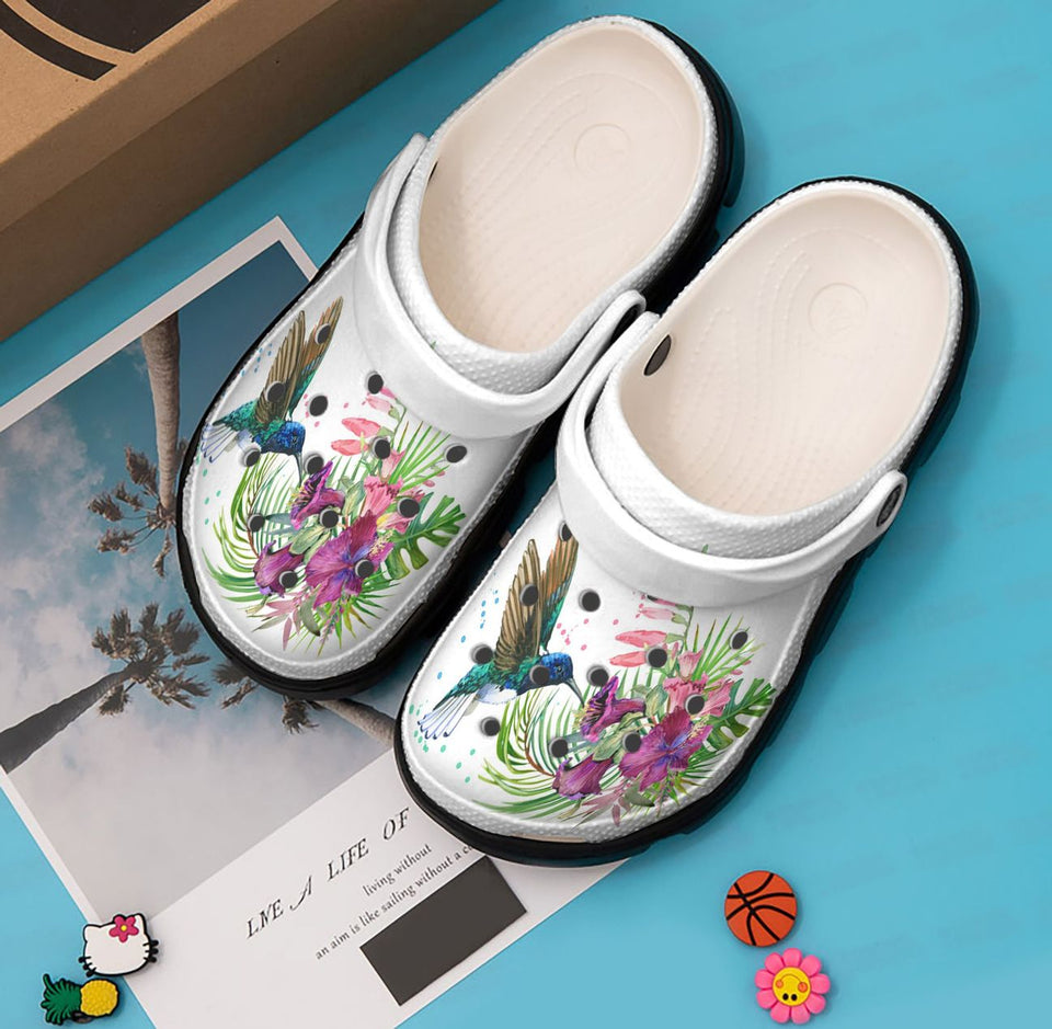 Clog Hummingbird Personalized Clog, Custom Name, Text, Color, Number Fashion Style For Women, Men, Kid, Print 3D Beautiful Hummingbird - Love Mine Gifts