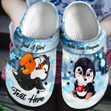 Penguin Personalized Clog, Custom Name, Text, Color, Number Fashion Style For Women, Men, Kid, Print 3D Just Love Penguin Very Much