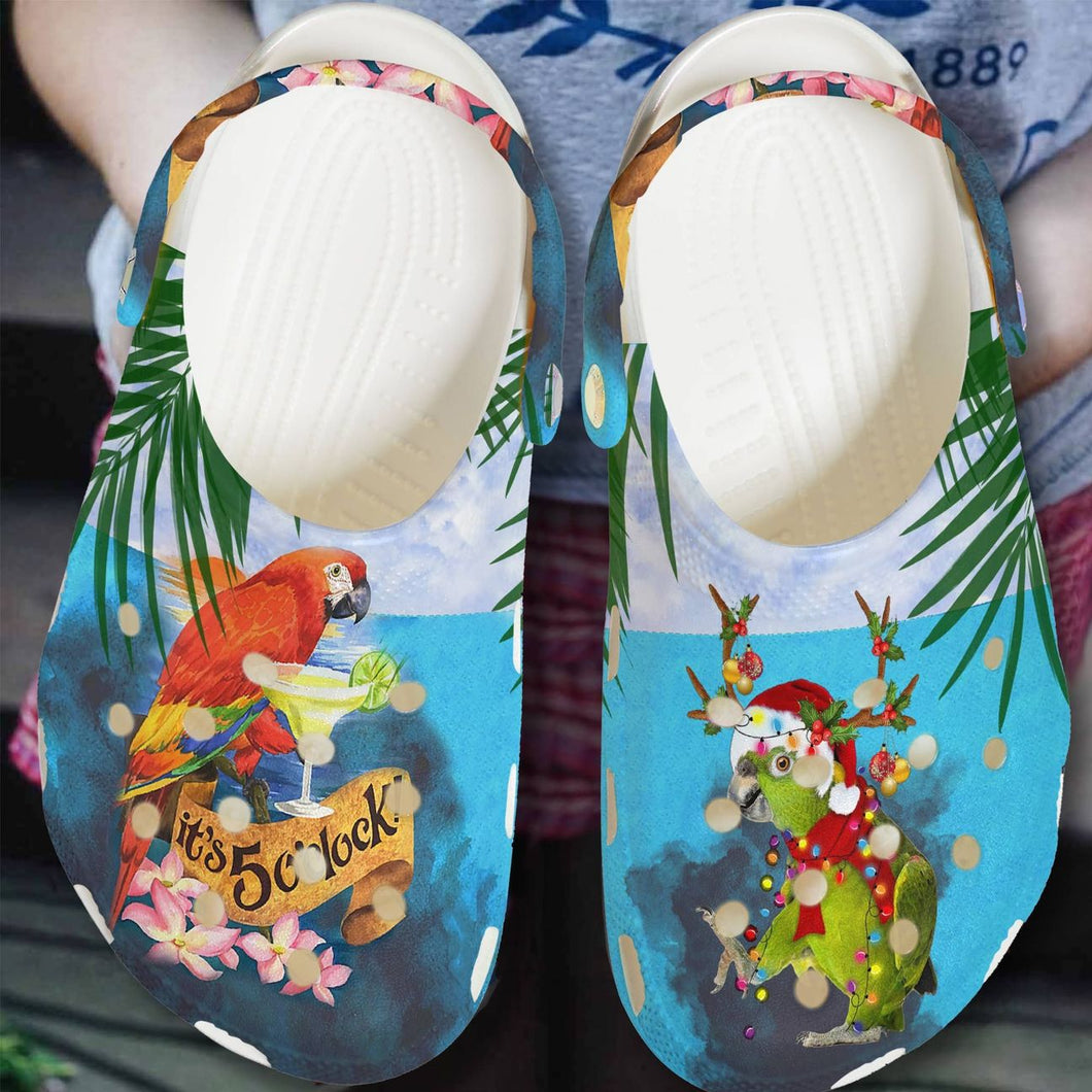 Clog Parrot Personalized Clog, Custom Name, Text, Color, Number Fashion Style For Women, Men, Kid, Print 3D Happy Parrot - Love Mine Gifts