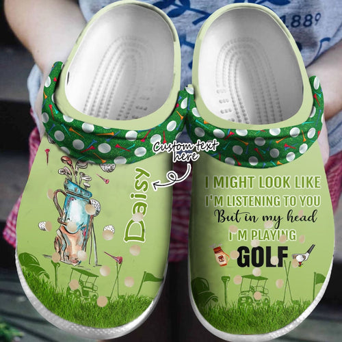 Clog Golf Personalized Clog, Custom Name, Text, Color, Number Fashion Style For Women, Men, Kid, Print 3D Im Playing Golf - Love Mine Gifts
