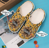 Hippie Personalized Clog, Custom Name, Text, Color, Number Fashion Style For Women, Men, Kid, Print 3D Cheetah Sunflower