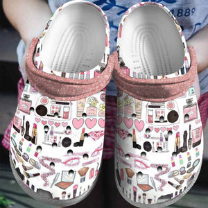 Clog Makeup Personalized Clog, Custom Name, Text, Color, Number Fashion Style For Women, Men, Kid, Print 3D Love - Love Mine Gifts