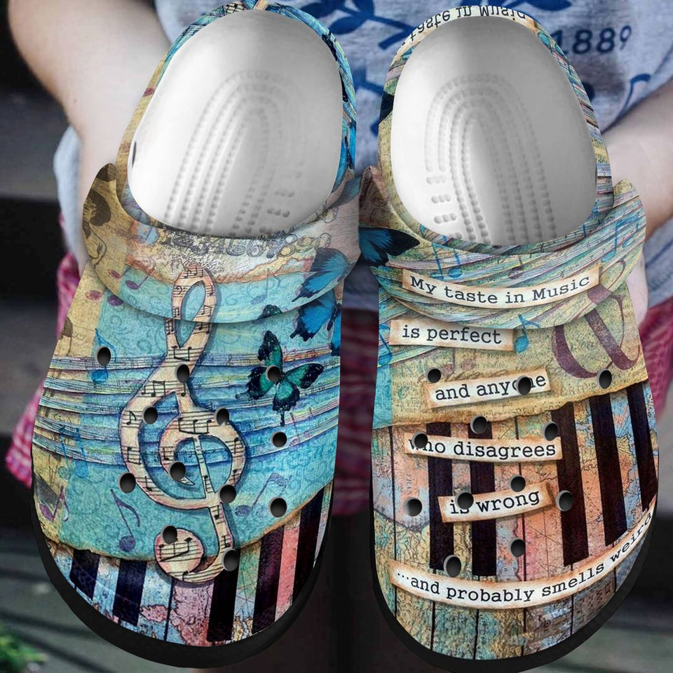 Music Personalized Clog, Custom Name, Text, Color, Number Fashion Style For Women, Men, Kid, Print 3D My Taste In Music