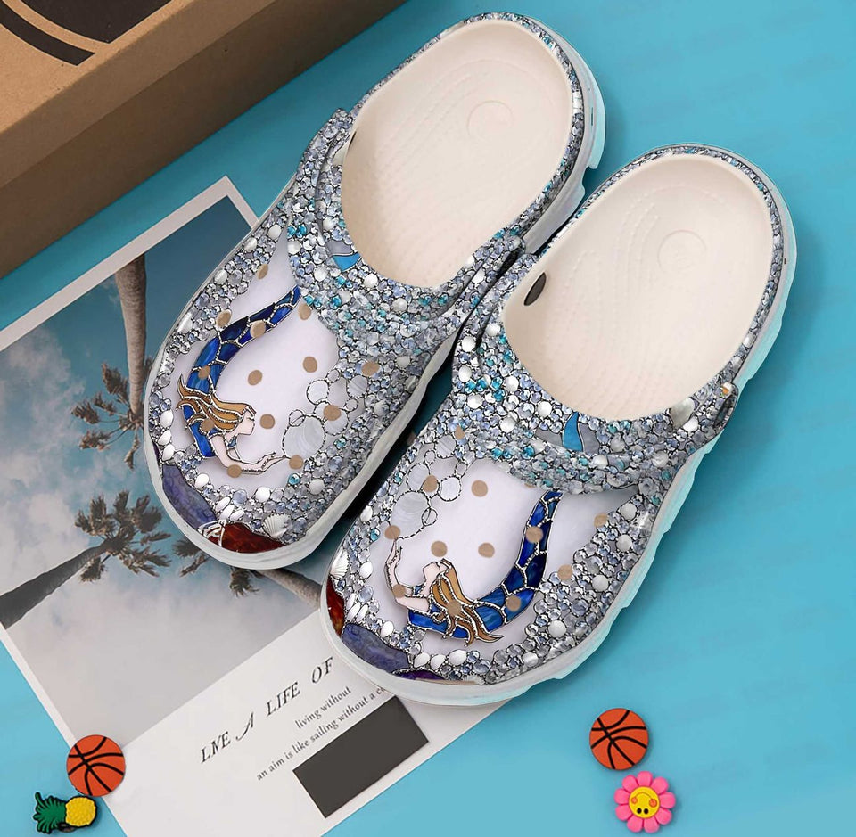 Clog Mermaid Personalized Clog, Custom Name, Text, Color, Number Fashion Style For Women, Men, Kid, Print 3D Mermaid Beauty - Love Mine Gifts