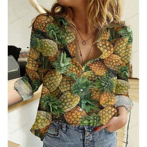 Casual T-shirt Pineapple Long Sleeve Casual Shirt Women, Men, Couple, Unisex - Love Mine Gifts