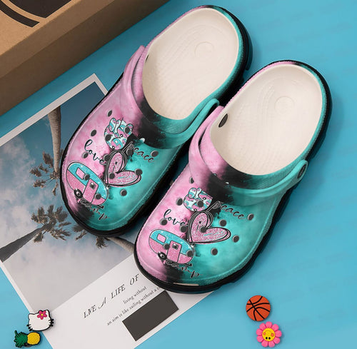 Clog Camping Personalized Clog, Custom Name, Text, Color, Number Fashion Style For Women, Men, Kid, Print 3D Love Camping - Love Mine Gifts