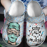 Clog Nurse Personalized Clog, Custom Name, Text, Color, Number Fashion Style For Women, Men, Kid, Print 3D Keep Calm I Am A Nurse - Love Mine Gifts