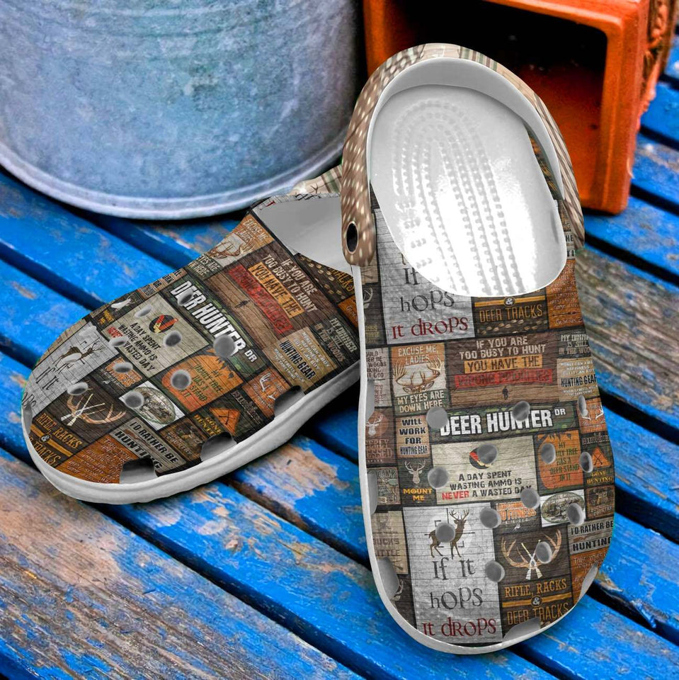 Hunting Personalized Clog, Custom Name, Text, Color, Number Fashion Style For Women, Men, Kid, Print 3D I Love Hunting