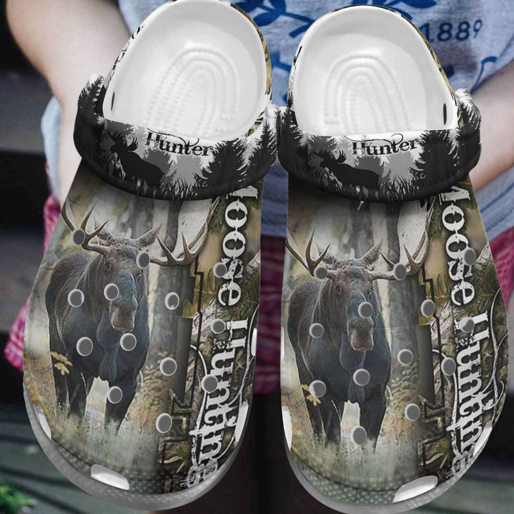 Hunting Personalized Clog, Custom Name, Text, Color, Number Fashion Style For Women, Men, Kid, Print 3D Moose Hunting