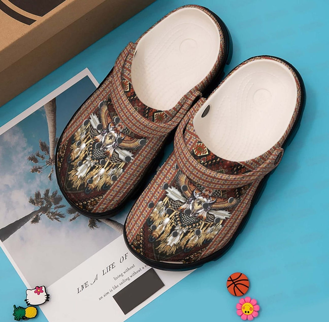 Clog Native American Personalized Clog, Custom Name, Text, Color, Number Fashion Style For Women, Men, Kid, Print 3D Native American Pattern - Love Mine Gifts