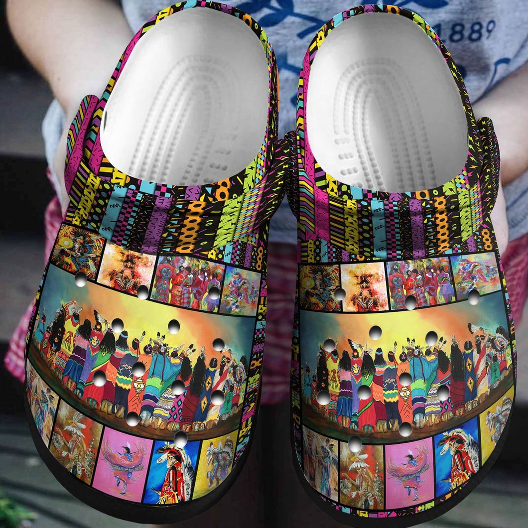 Native American Personalized Clog, Custom Name, Text, Color, Number Fashion Style For Women, Men, Kid, Print 3D Pow Wow