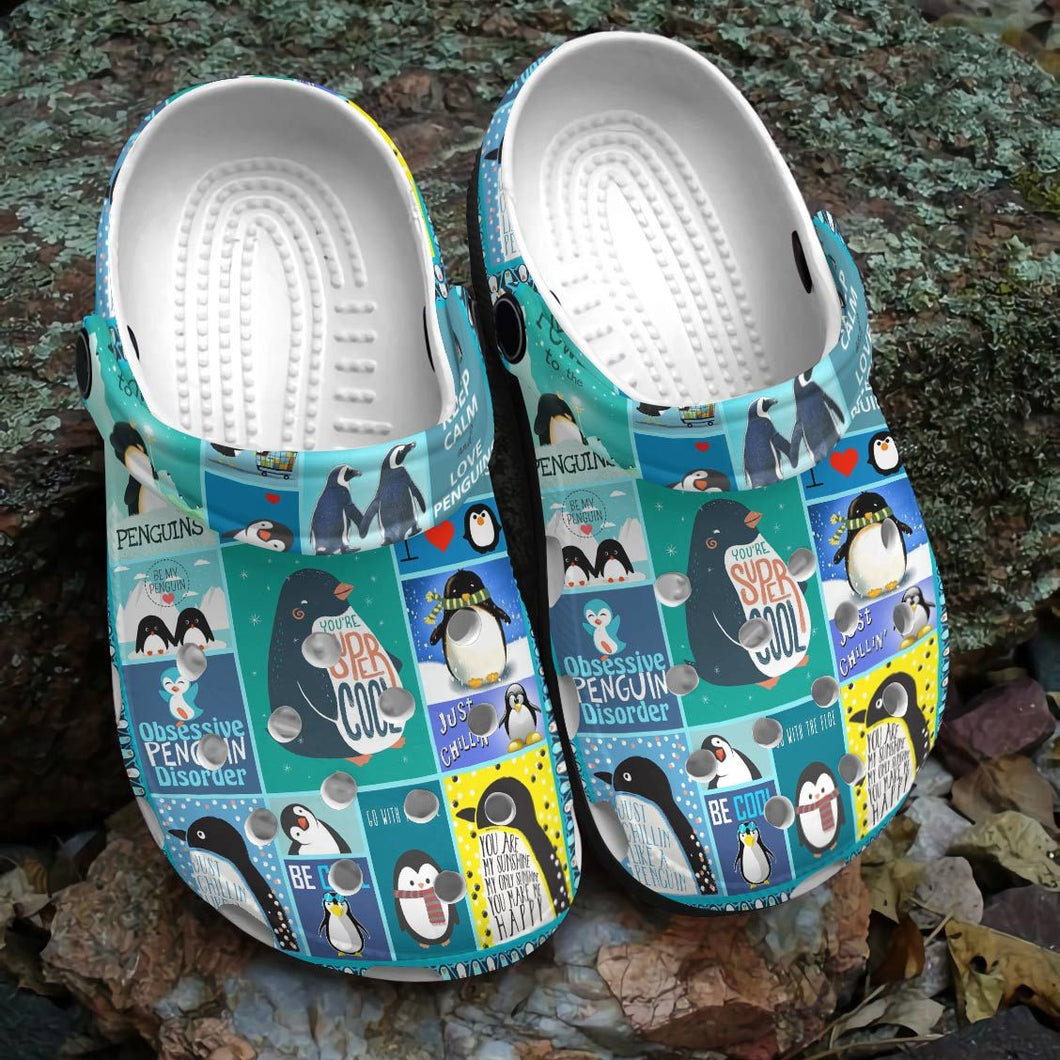 Clog Penguin Personalized Clog, Custom Name, Text, Color, Number Fashion Style For Women, Men, Kid, Print 3D Be Cool - Love Mine Gifts