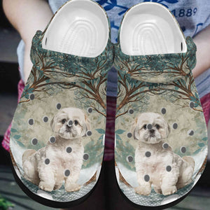 Clog Shih Tzu Personalized Clog, Custom Name, Text, Color, Number Fashion Style For Women, Men, Kid, Print 3D Shih Tzu Baby - Love Mine Gifts