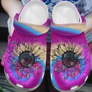Sunflower Personalized Clog, Custom Name, Text, Color, Number Fashion Style For Women, Men, Kid, Print 3D Hippie Sunflower