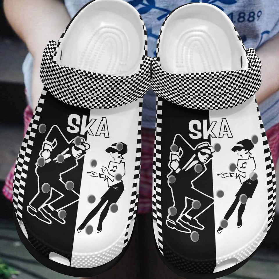 Music Personalized Clog, Custom Name, Text, Color, Number Fashion Style For Women, Men, Kid, Print 3D Ska