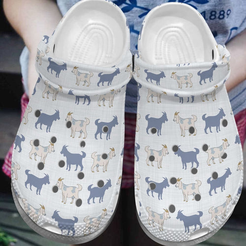 Clog Goat Personalized Clog, Custom Name, Text, Color, Number Fashion Style For Women, Men, Kid, Print 3D Lovely Goat Pattern - Love Mine Gifts