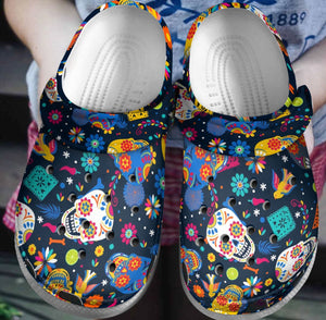 Skull Personalized Clog, Custom Name, Text, Color, Number Fashion Style For Women, Men, Kid, Print 3D Colorful Skull