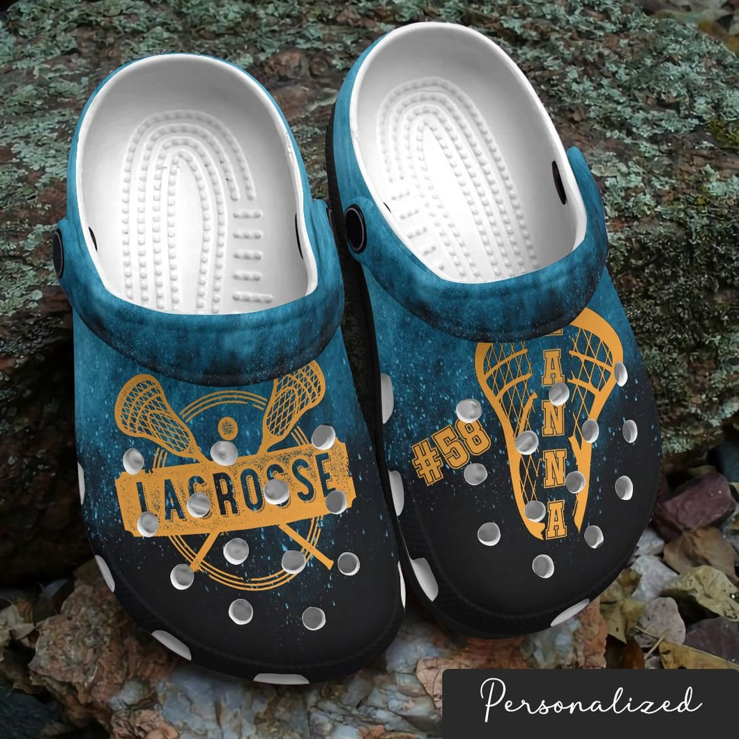 Clog Lacrosse Personalized Clog, Custom Name, Text, Color, Number Fashion Style For Women, Men, Kid, Print 3D Just Relax - Love Mine Gifts